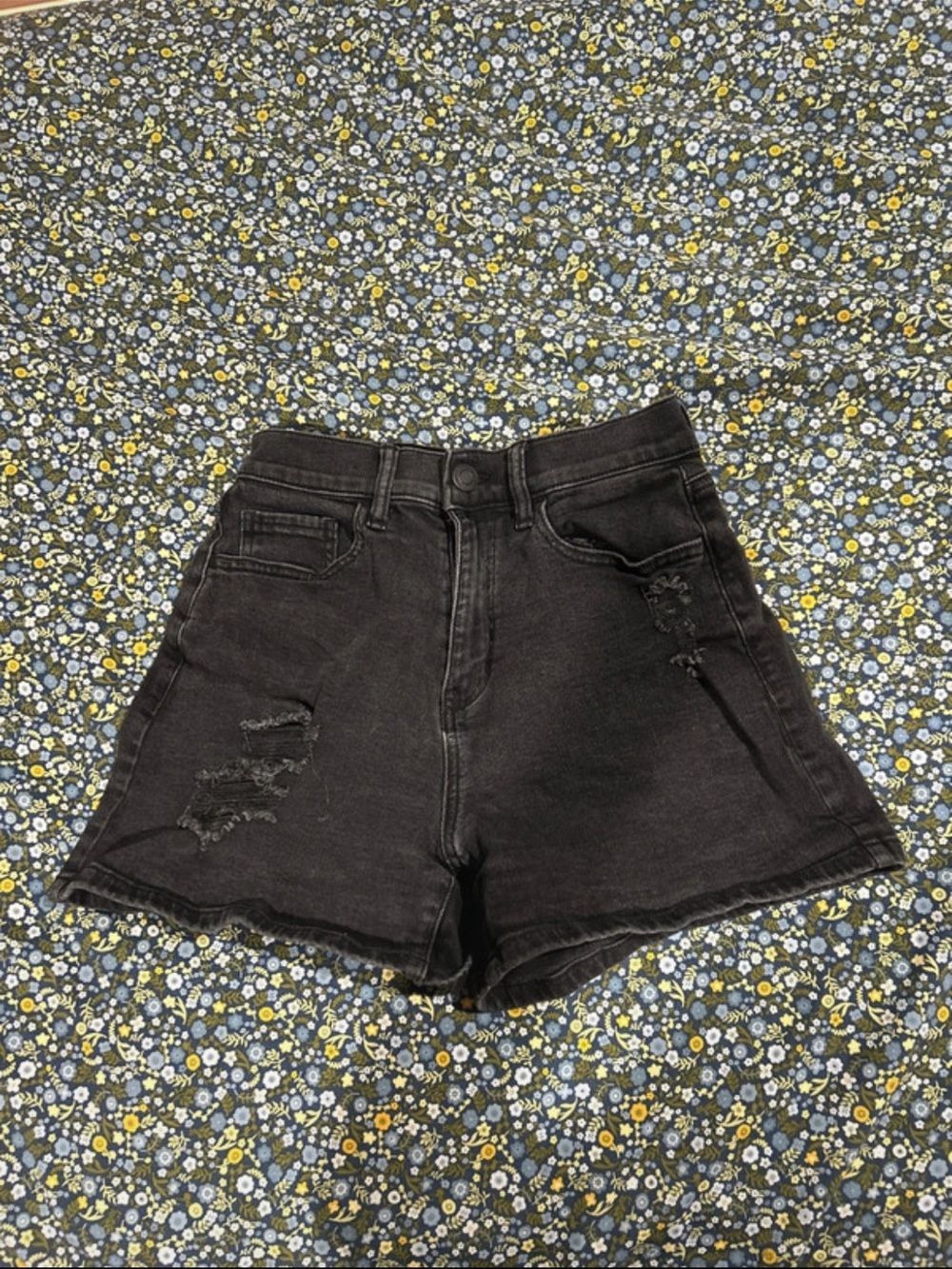 SO Black High-Rise Distressed Denim Shorts